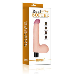 LoveToy Gode vibrant avec bourses Real Soft 14 x 4cm